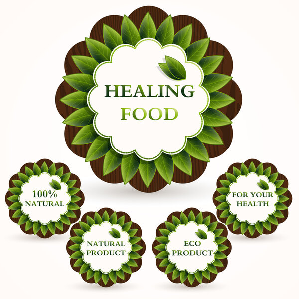 Vector icons set for healing food.