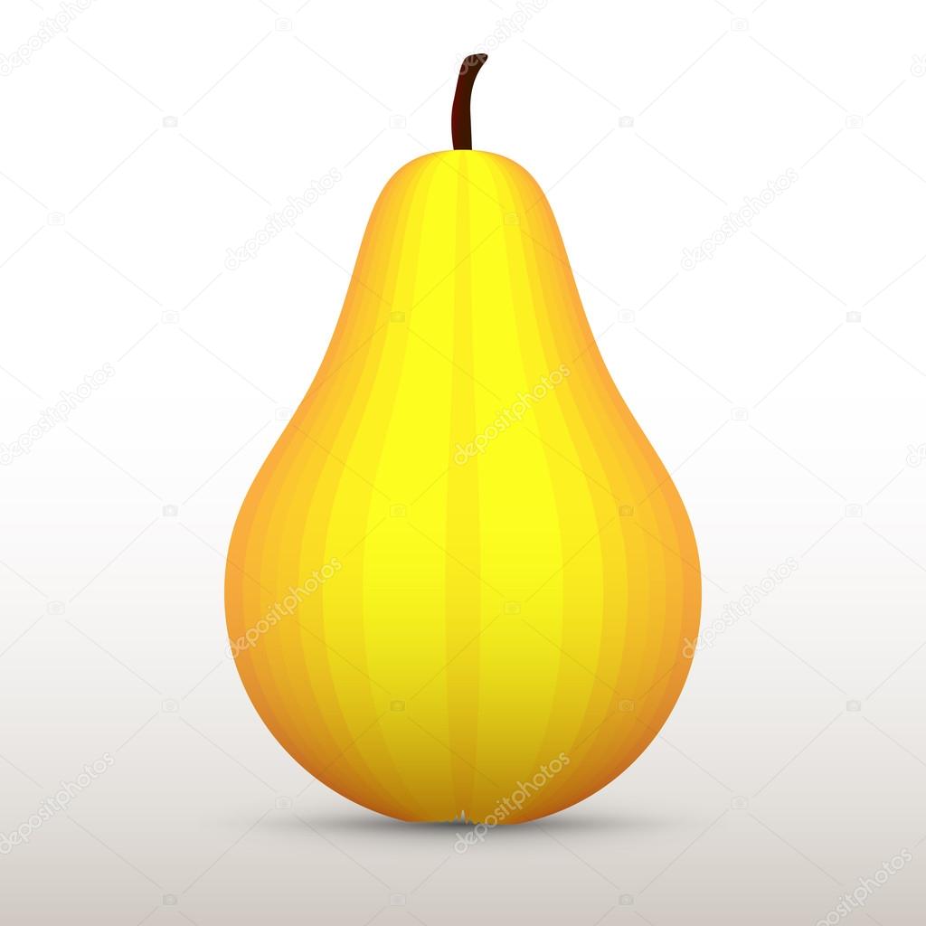 Vector illustration of a yellow pear.