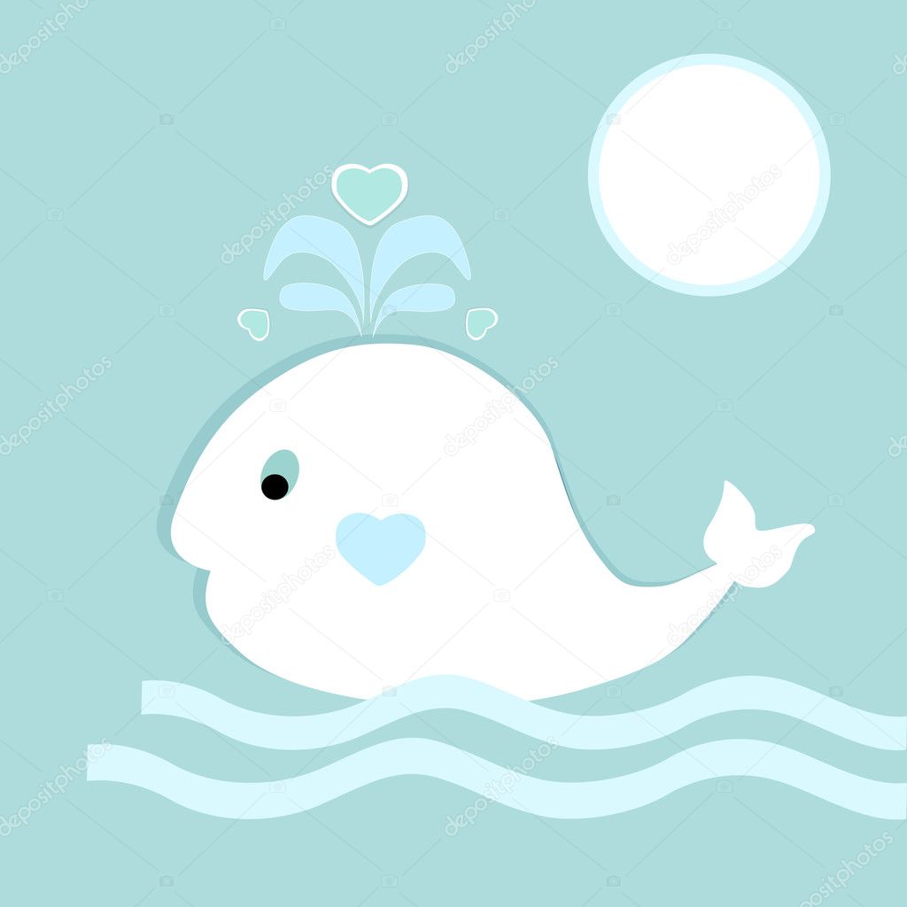 Vector background with whale.