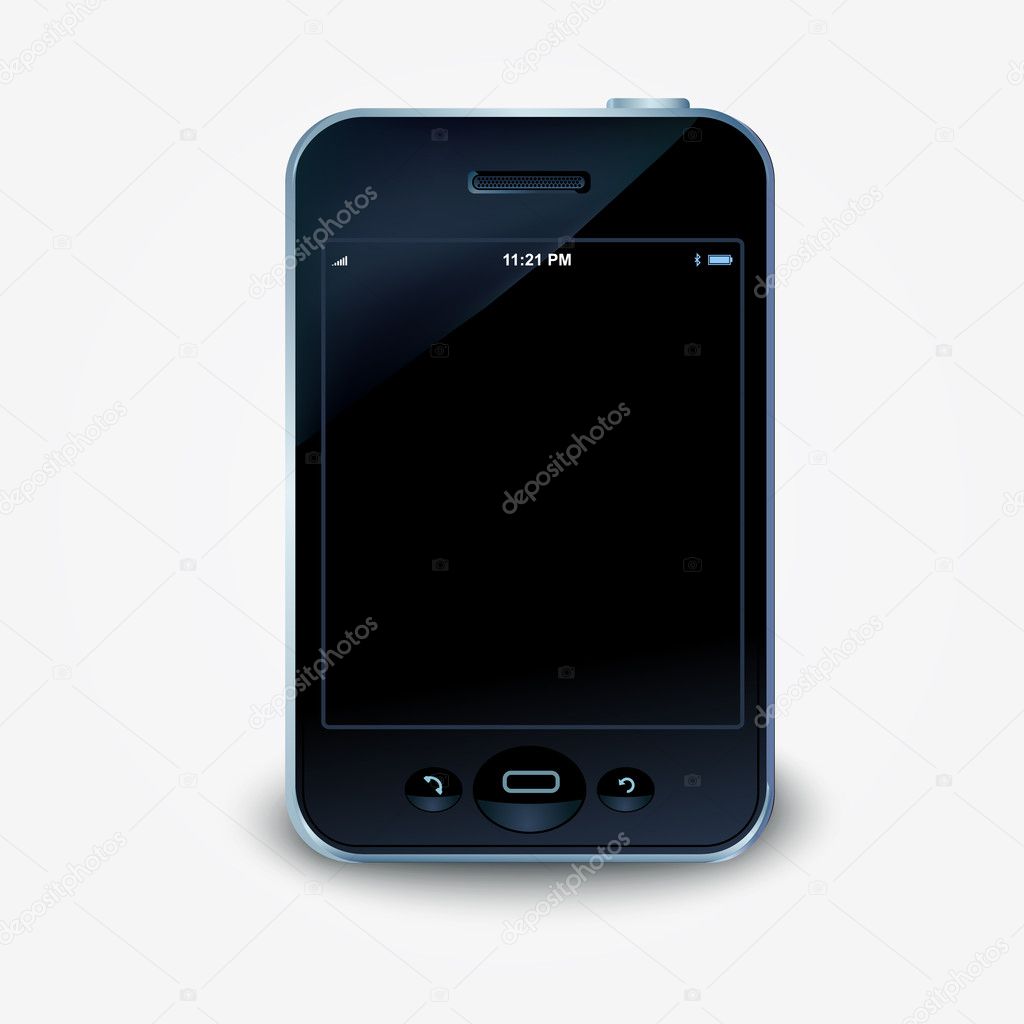 Vector illustration of a touch screen smartphone.