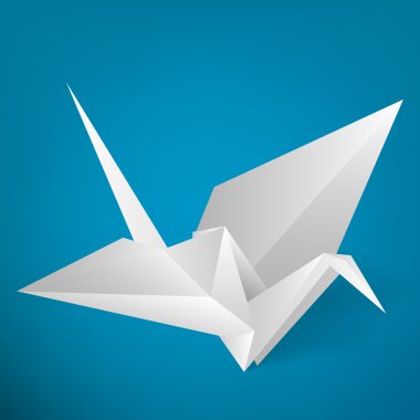 Origami stork. Vector illustration. clipart