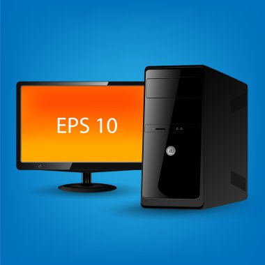 Desktop computer. Vector Illustration clipart