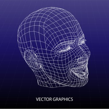 Vector model of face. clipart