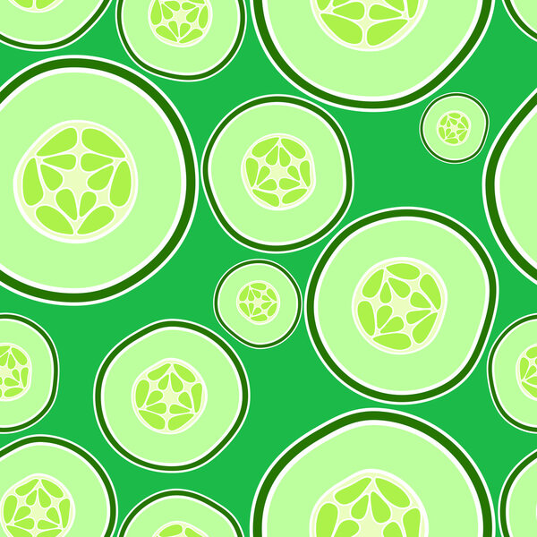 Vector background with cucumbers.