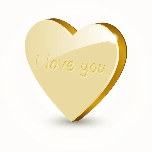 Vector Golden Heart Isolated White Background Royalty Free Stock Vectors