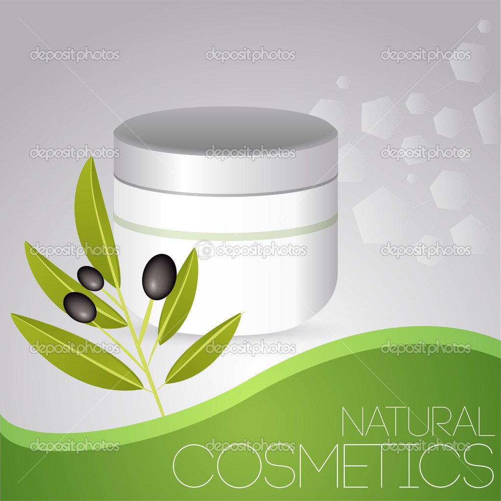 Cosmetic cream with olives.