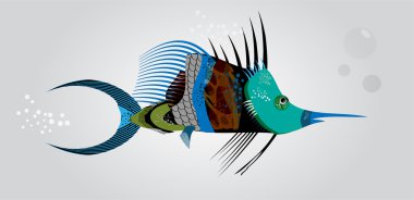 Abstract fish. Vector illustration clipart
