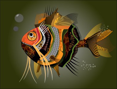 Abstract fish. Vector illustration clipart