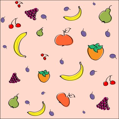 Vector background with fruit. clipart