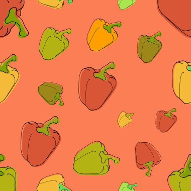 Vector background with peppers. clipart