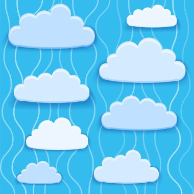 Vector illustration of clouds collection. clipart