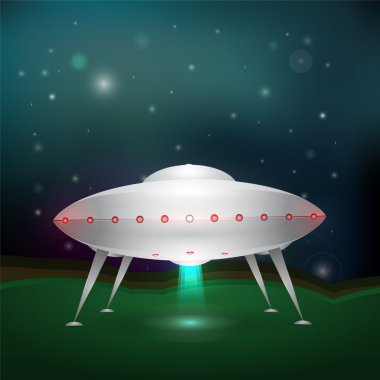 Unidentified flying object. Vector illustration. clipart