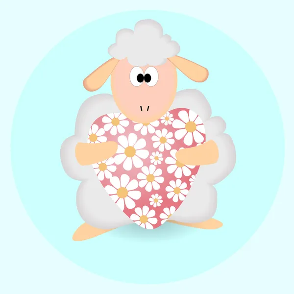 Sheep Heart Vector Background — Stock Vector