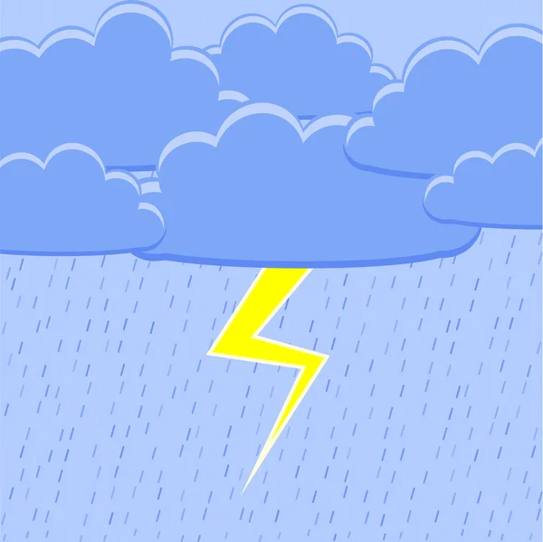 Llueve Con Rayo Ilustración Vectorial — Vector de stock