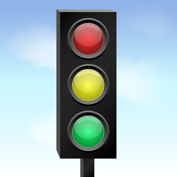 Vector illustration of traffic light.
