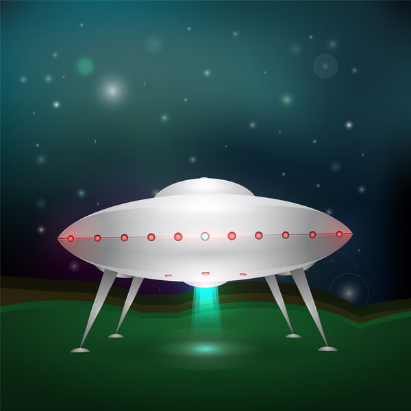 Unidentified flying object. Vector illustration.