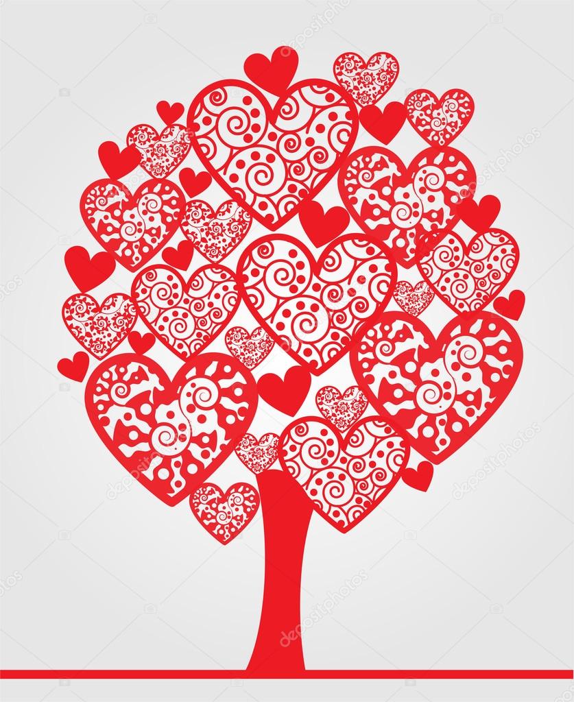 Love tree made of hearts.