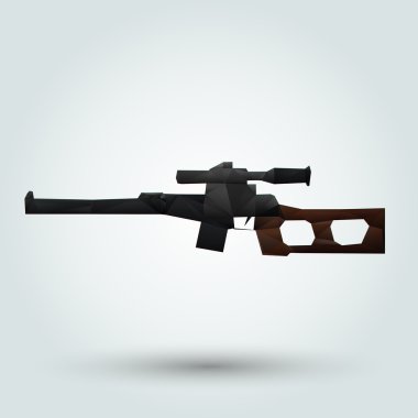 Abstract rifle with a telescopic sight. Vector illustration clipart