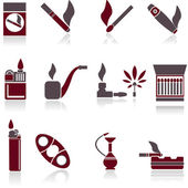 Kouření ikony. Vektorové ilustrace.