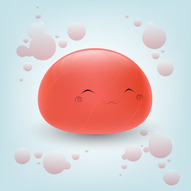 Cute red face. Vector illustration. clipart