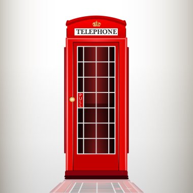 English red telephone booth. vector illustration. clipart