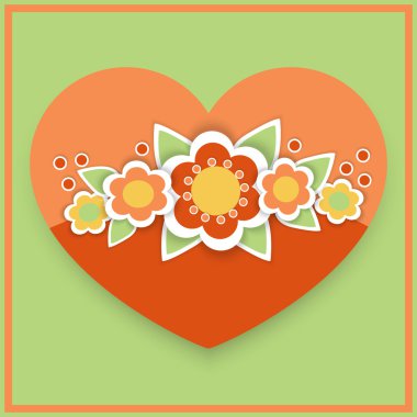 Vector greeting card with floral heart. clipart