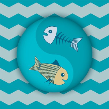 Vector background with fishes. clipart