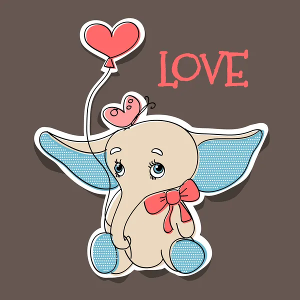 Elefante Enamorado Ilustración Vectorial — Vector de stock