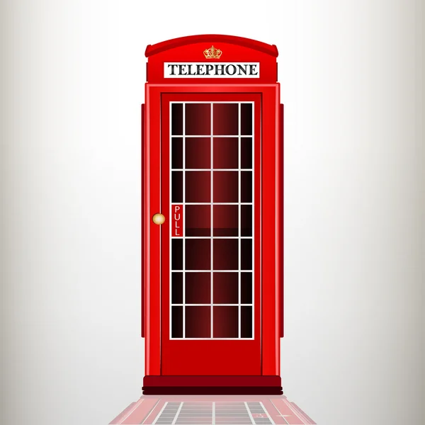 English Red Telephone Booth Vector Illustration — Stock Vector