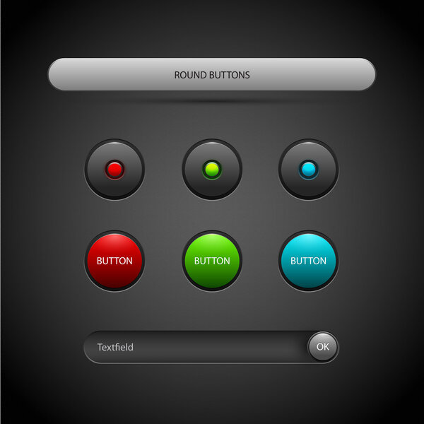 Векторный набор круглых кнопок
.