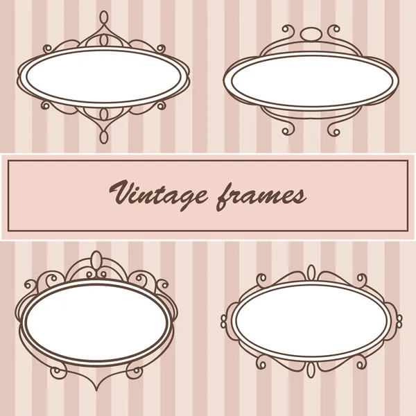 Vector Set Vintage Frames — Stock Vector