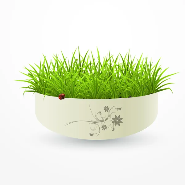 Grass Vase Vector Graphics