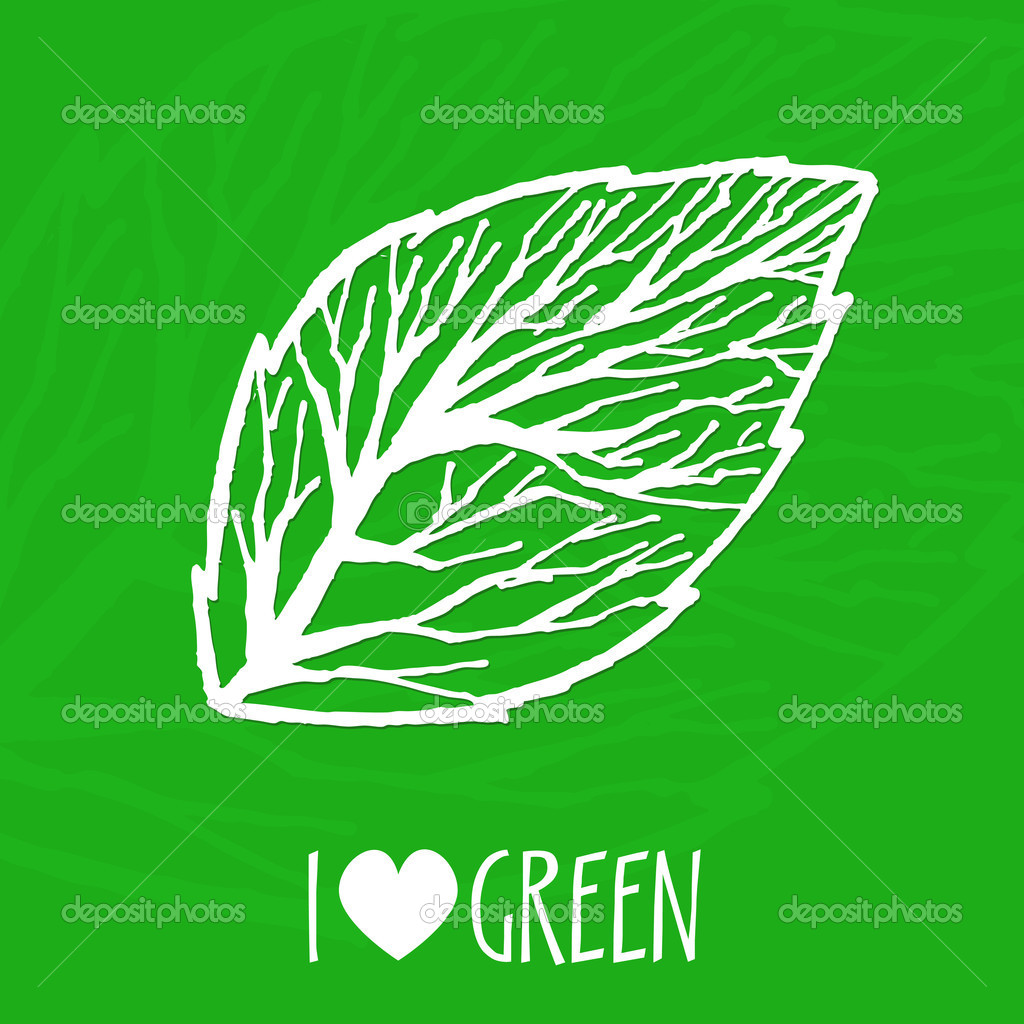 Vector ecology sign. I love green.