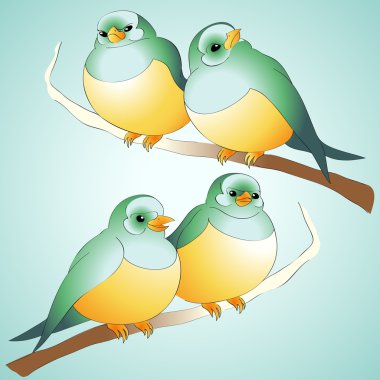 Vector cute birds. Vector illustration. clipart