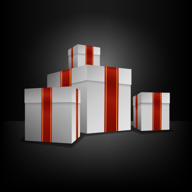 Vector illustration of gift boxes. clipart