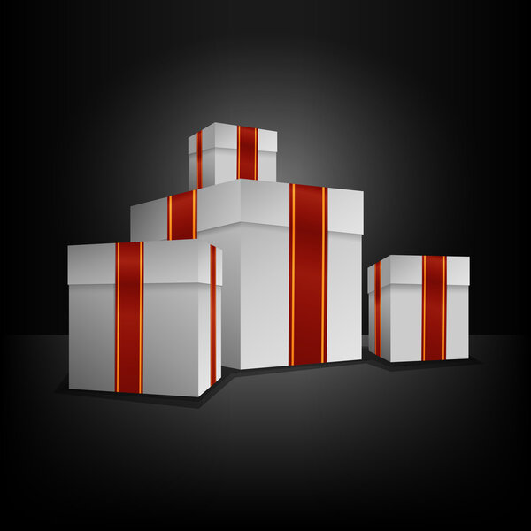 векторная иллюстрация подарочных коробок.