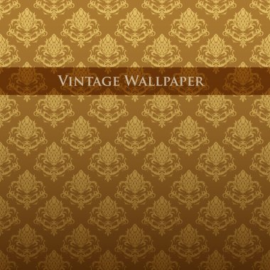 Vector vintage wallpaper. Vector illustration. clipart
