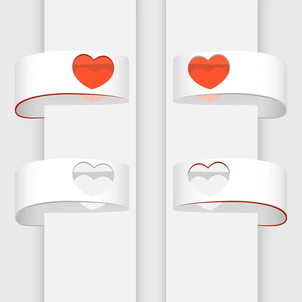 Vector Banners Hearts — Stock Vector