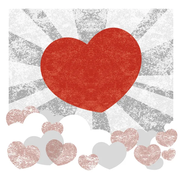 Grunge Vector Fondo Con Corazón — Archivo Imágenes Vectoriales