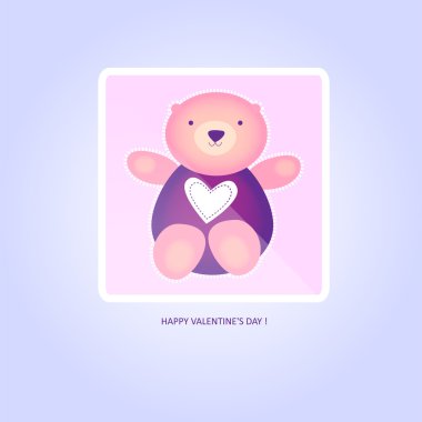 Cute valentine Teddy Bear. Vector illustration. clipart