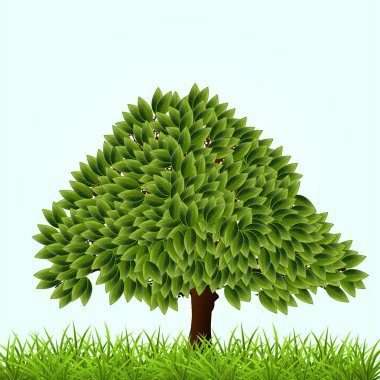 Vector illustration of a green tree. clipart