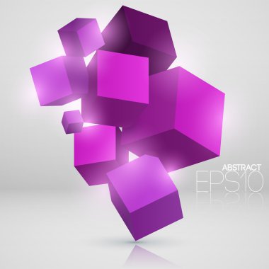 Vector abstract background with cubes. clipart