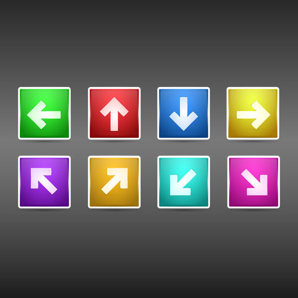 Vector set of arrows buttons.