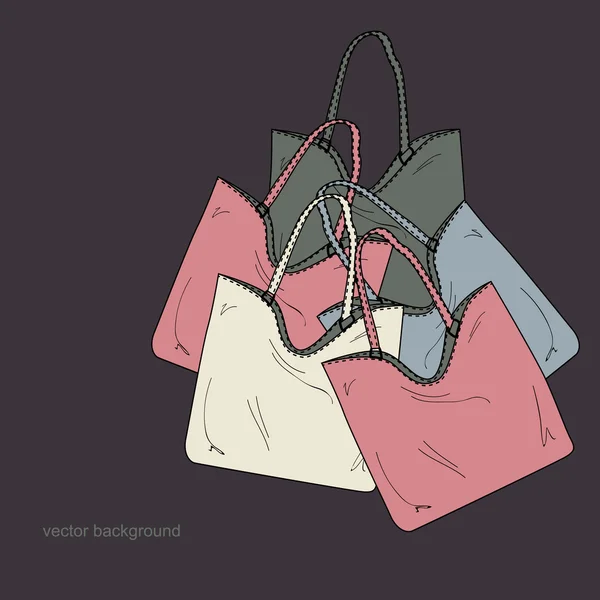 Vector Illustration Female Bags — Stock Vector