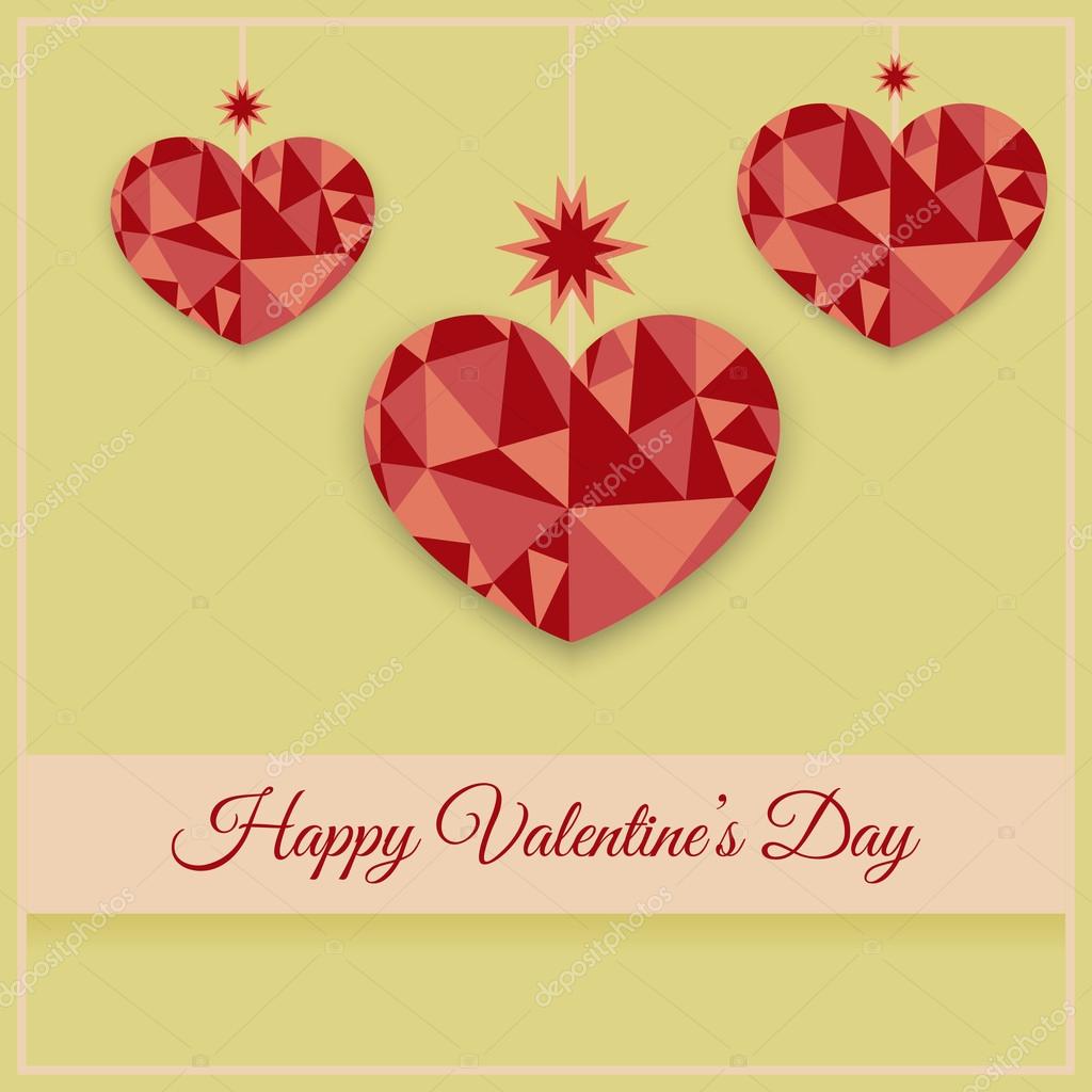 Vector greeting card with hearts for Valentine's day.