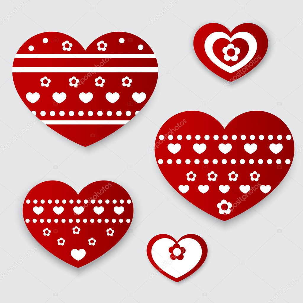 Vector greeting card with hearts for Valentine's day.