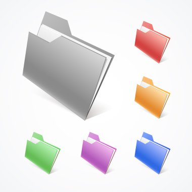 Vector Folders. Vector illustration. clipart