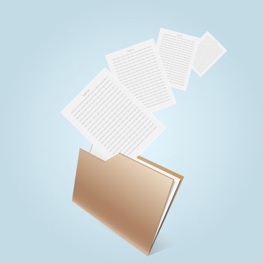 transparent brown folder. Vector illustration. clipart
