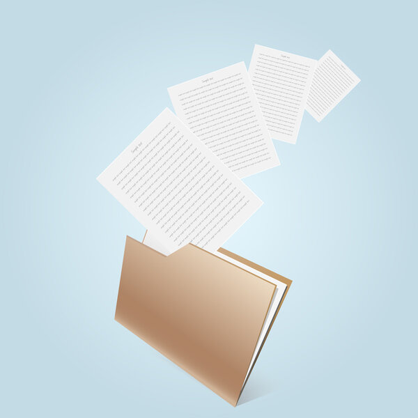 transparent brown folder. Vector illustration.