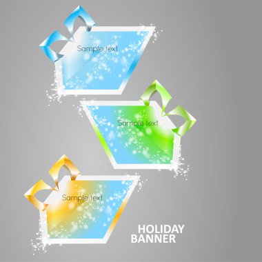 Bright multicolored glowing banners. clipart